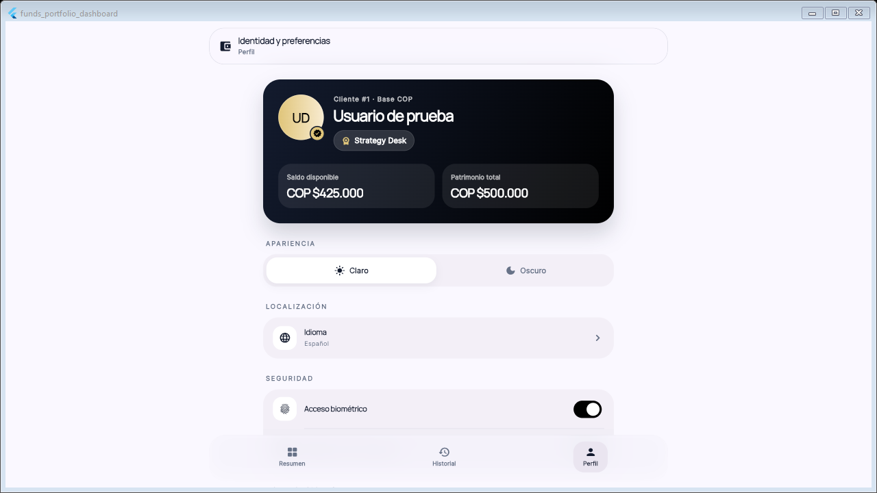 Funds Portfolio Dashboard